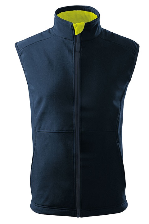 Vesta Malfini barbati material softshell si fleece rezistenta la vant apa albastru marin XL