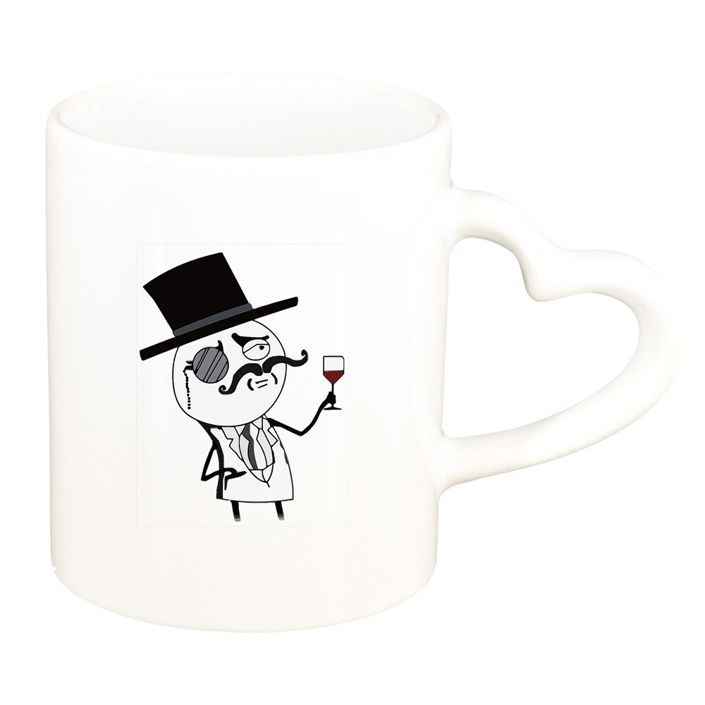 Cana Meme Funny, alb, maner inima, 330ml, D1399