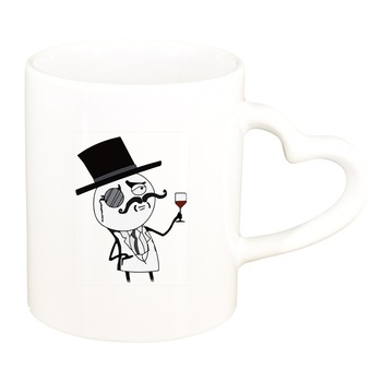 Cana Meme Funny, alb, maner inima, 330ml, D1399 Cana Meme Funny, alb, maner inima, 330ml, D1399