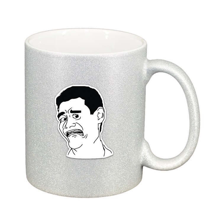 Mém bögre - Harold, ezüstgyöngy csillogó, 330ml, D1401