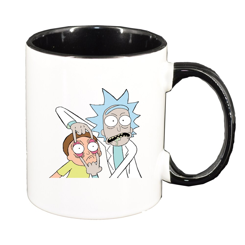 Cana Rick and Morty, interior negru, 330ml, D1405