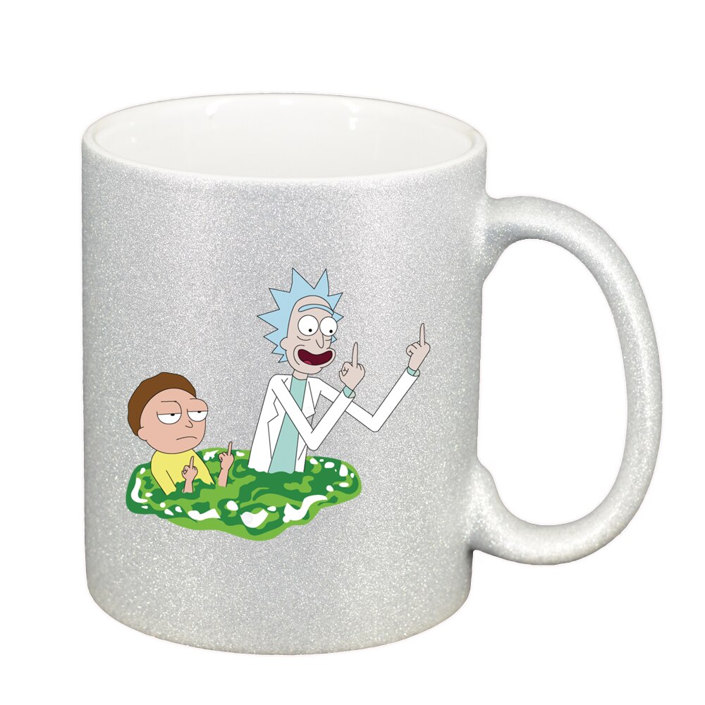 Cana Rick and Morty, argintiu sidefata glitter, 330ml, D1406