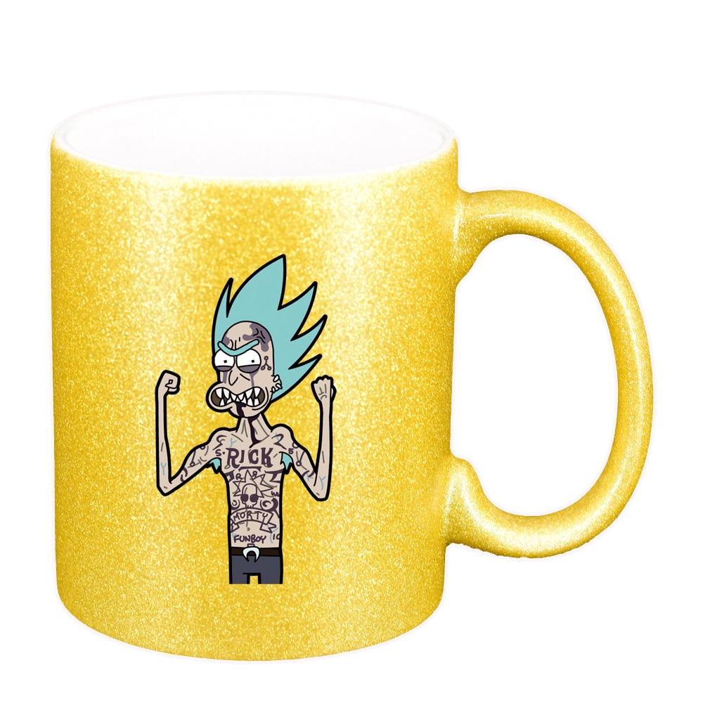 Cana Rick and Morty, auriu sidefata glitter, 330ml, D1411