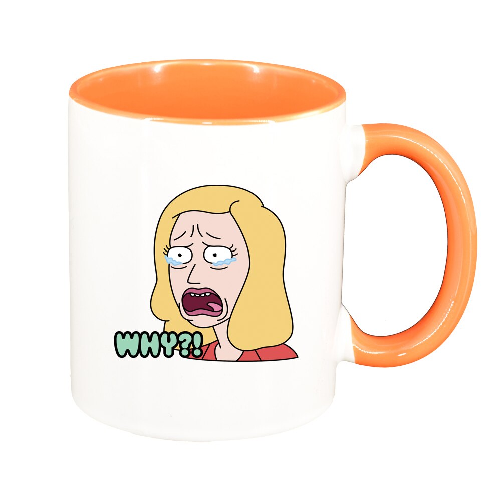 Cana Rick and Morty, interior portocaliu, 330ml, D1408