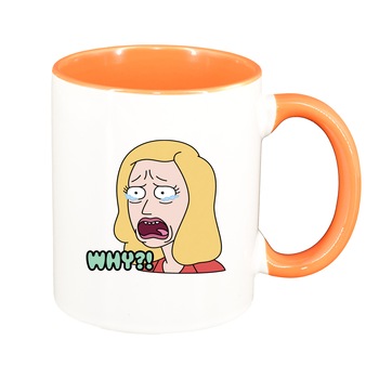 Cana Rick and Morty, interior portocaliu, 330ml, D1408 Cana Rick and Morty, interior portocaliu, 330ml, D1408