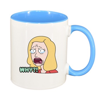 Cana Rick and Morty, interior albastru, 330ml, D1408 Cana Rick and Morty, interior albastru, 330ml, D1408