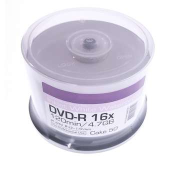 Dvd-R Traxdata Printabil Glossy Inkjet Waterproof 16X 4.7GB, 50 buc Dvd-R Traxdata Printabil Glossy Inkjet Waterproof 16X 4.7GB, 50 buc