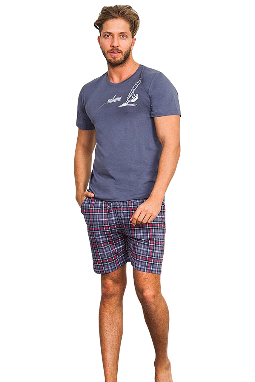 Pijama Barbati, Gazzaz by Vienetta, Model 'Wind Surfing' Gray
