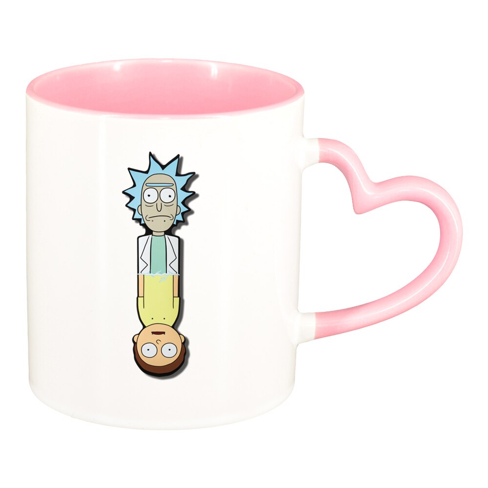 Cana Rick and Morty, interior roz, maner inima, 330ml, D1412
