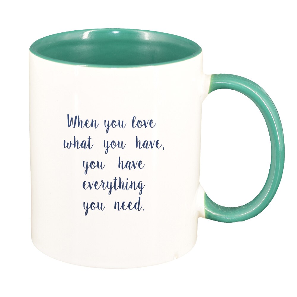 Cana cu mesaj When you Love, interior verde, 330ml, D1420