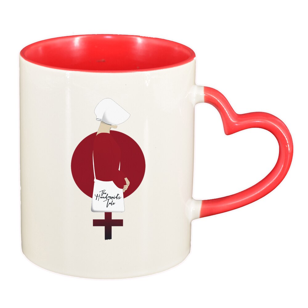 Cana The handmaid's Tale, interior rosu, maner inima, 330ml, D1416