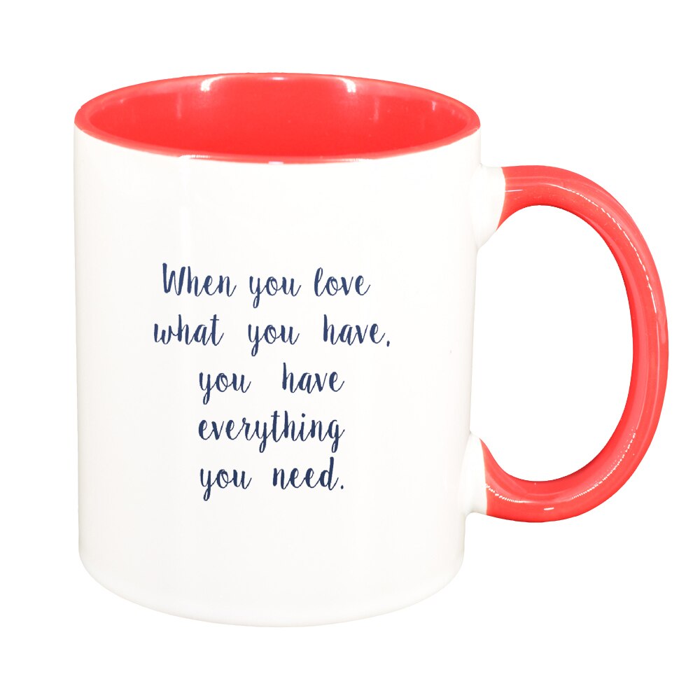 Cana cu mesaj When you Love, interior rosu, 330ml, D1420