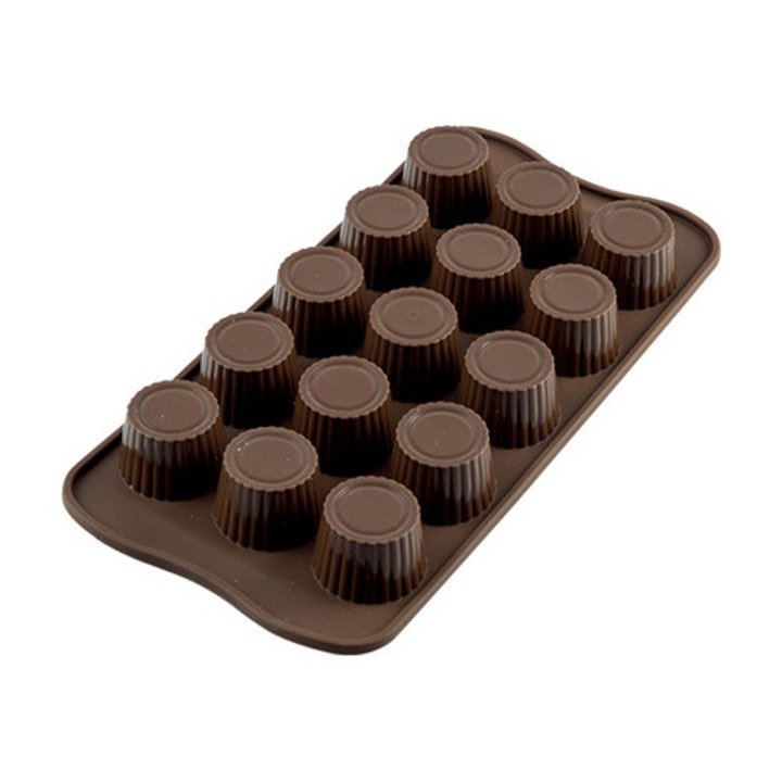 Forma din silicon pentru praline de ciocolata, Silikomart Easy Choco, 15 cavitati