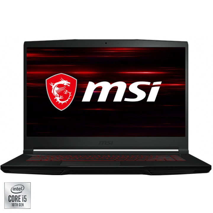 Лаптоп Gaming GF63 Thin 10SCSR-803XRO, 15.6", Intel® Core™ i5-10300H, RAM 8GB, SSD 512GB, NVIDIA® GeForce® GTX1650 Ti Max Q 4GB, Free DOS, Dark Grey