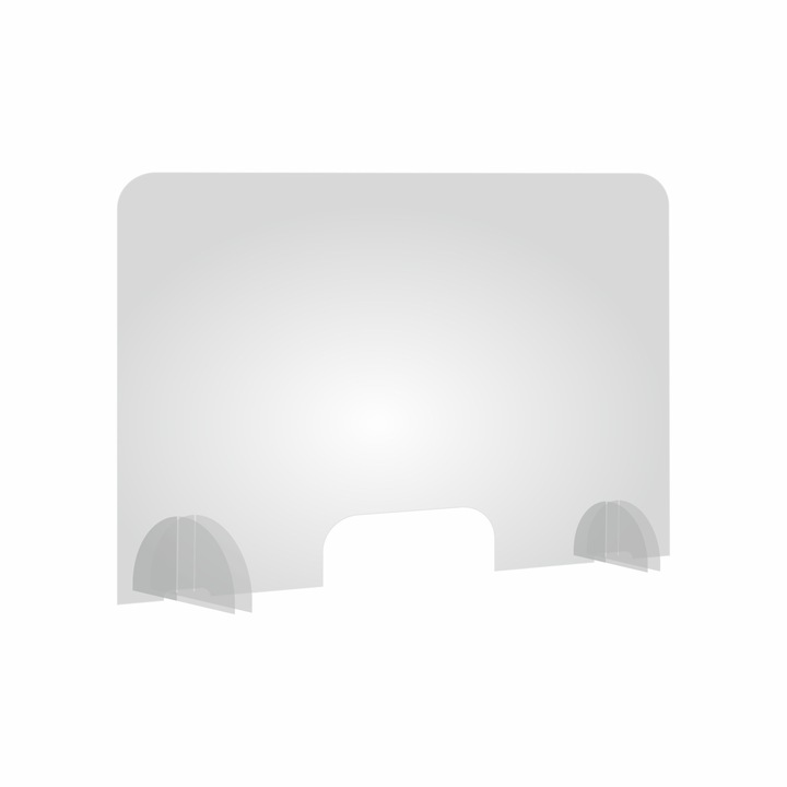 Panou protectie din plexiglas 75L X 50h cm Birouri, Casierii, Ghisee cu orificiu