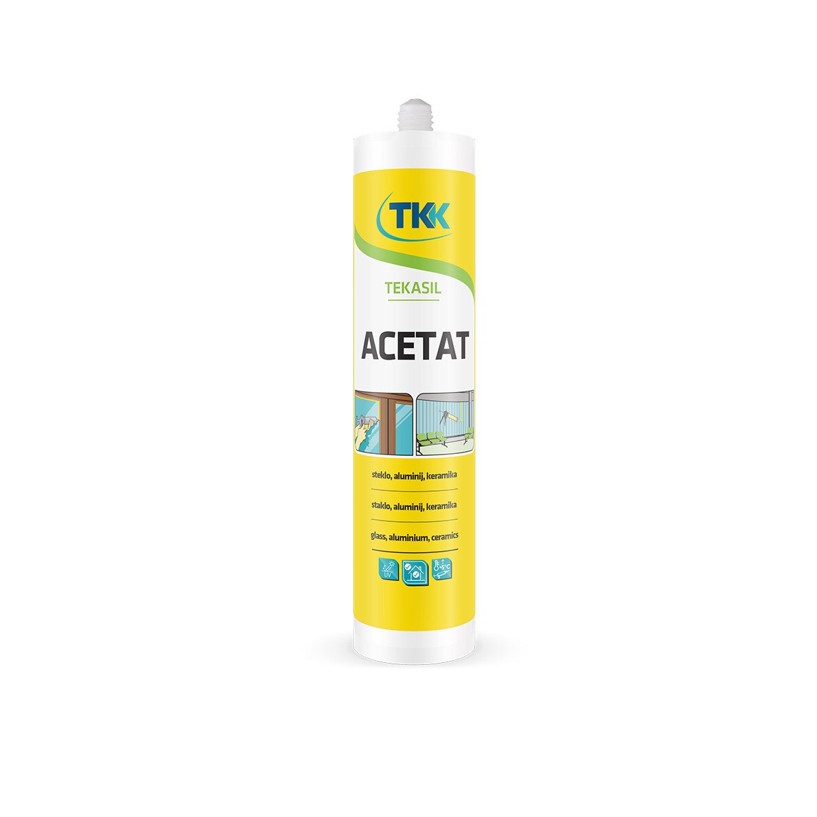 Silicon acetat TKK, alb - 280ml