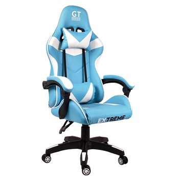 Scaun Gaming Extreme GT, Piele sintetica, Albastru deschis Scaun Gaming Extreme GT, Piele sintetica, Albastru deschis