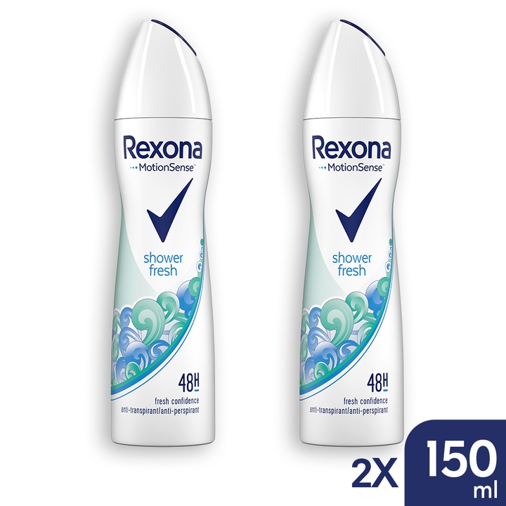 REXONA Shower Clean női izzadásgátló dezodor, 2x150 ml