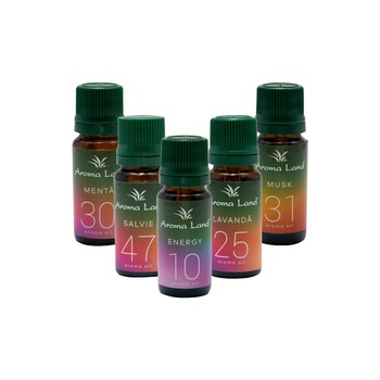 Set 5 uleiuri parfumate Office, Aroma Land, 10 ml Set 5 uleiuri parfumate Office, Aroma Land, 10 ml