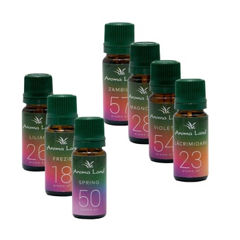 Set 7 uleiuri parfumate Spring Moments, Aroma Land, 10 ml Set 7 uleiuri parfumate Spring Moments, Aroma Land, 10 ml