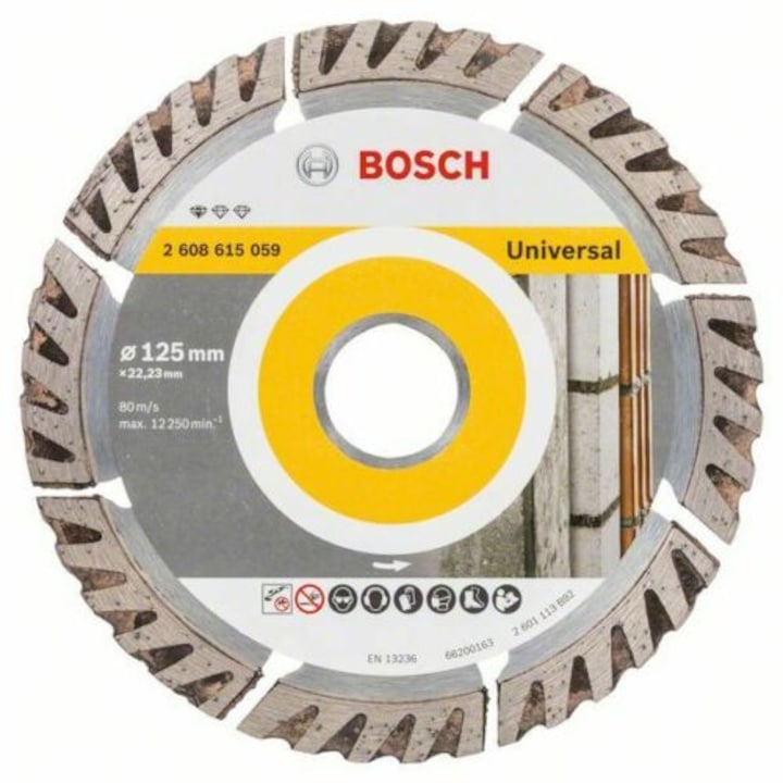 Bosch gyémánt vágótárcsa, univerzális szabvány, 125x22.23 mm
