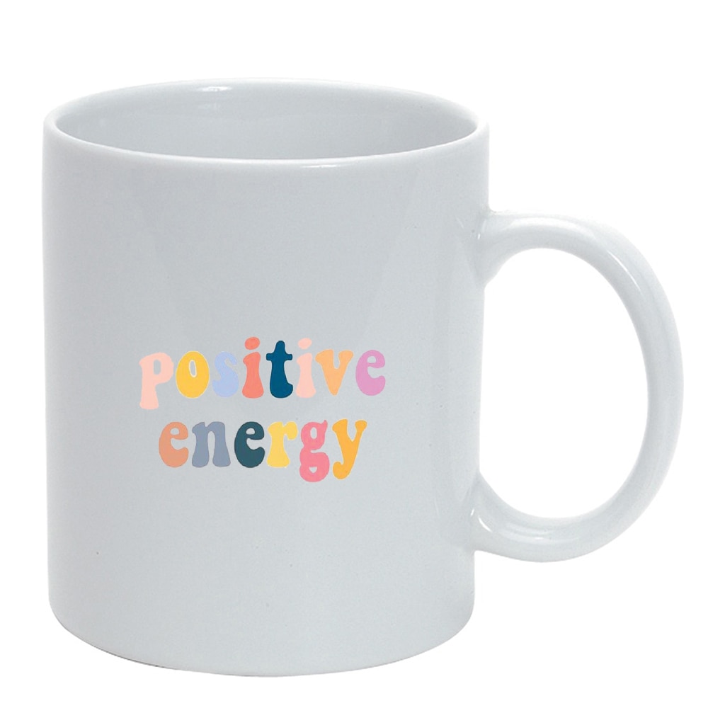 Cana cu mesaj Positive Energy, alb, 330ml, D1423