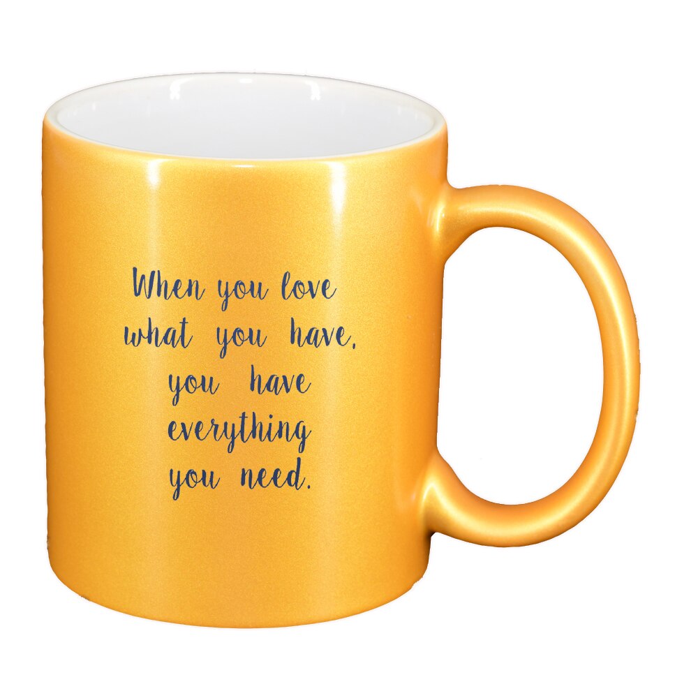 Cana cu mesaj When you Love, auriu sidefata, 330ml, D1420