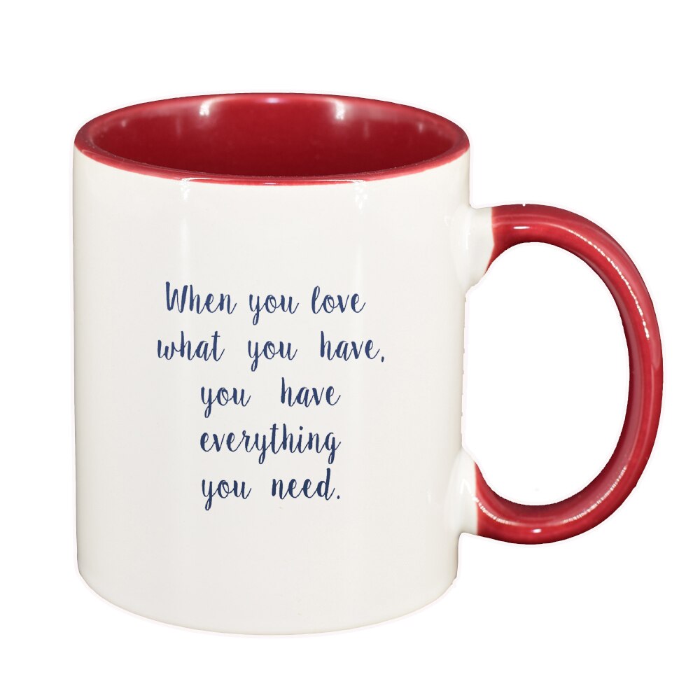 Cana cu mesaj When you Love, interior rosu-inchis, 330ml, D1420