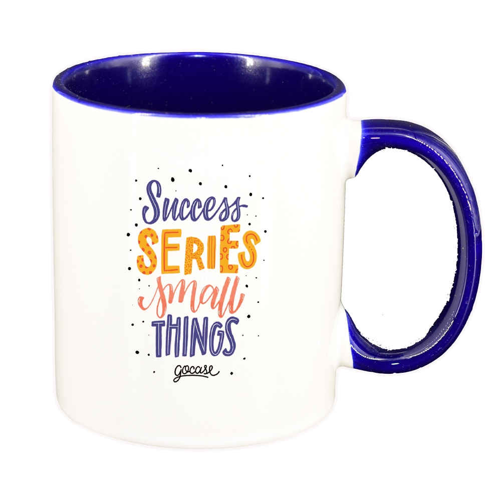 Cana cu mesaj Succes series, interior albastru inchis, 330ml, D1425