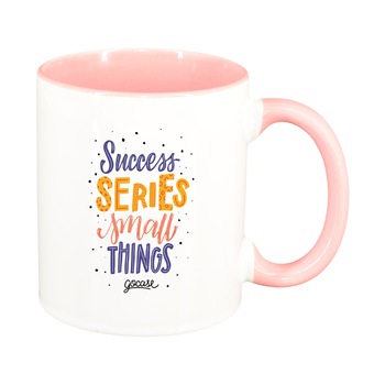 Cana cu mesaj Succes series, interior roz, 330ml, D1425 Cana cu mesaj Succes series, interior roz, 330ml, D1425