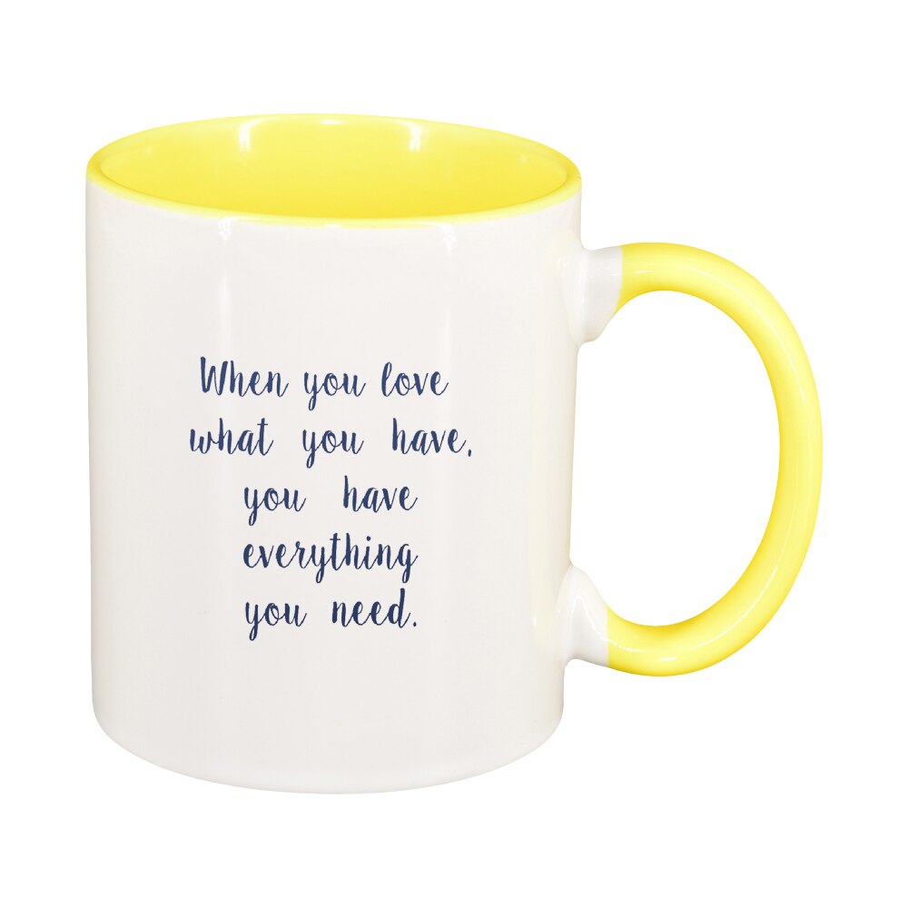 Cana cu mesaj When you Love, interior galben, 330ml, D1420