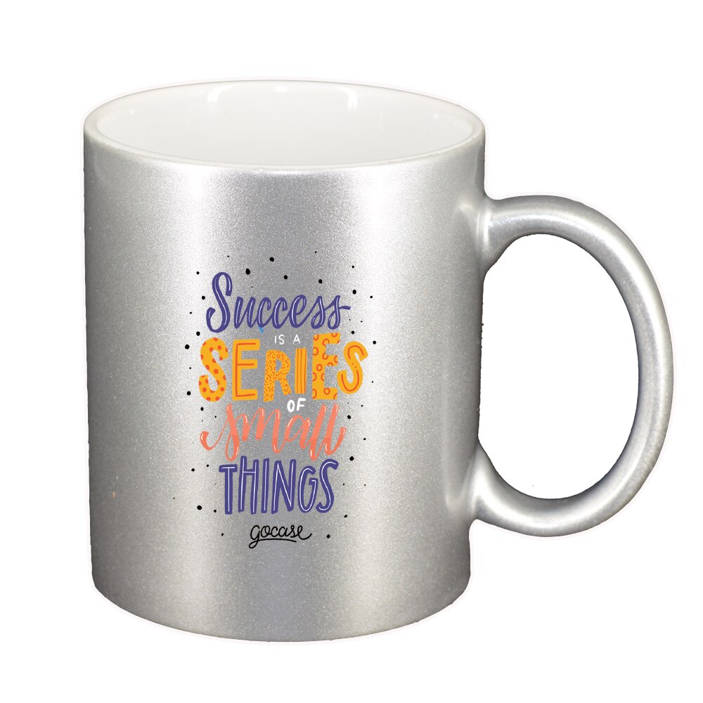 Cana cu mesaj Succes series, argintiu sidefata, 330ml, D1425