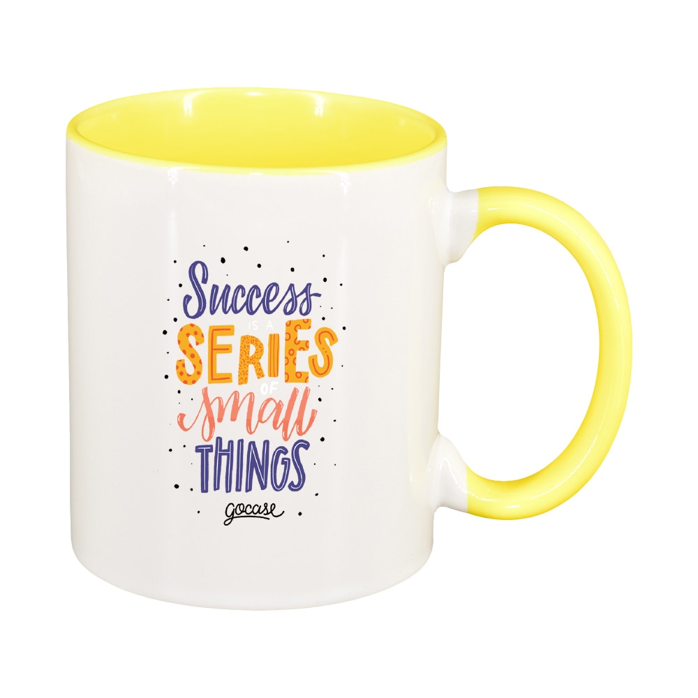 Cana cu mesaj Succes series, interior galben, 330ml, D1425