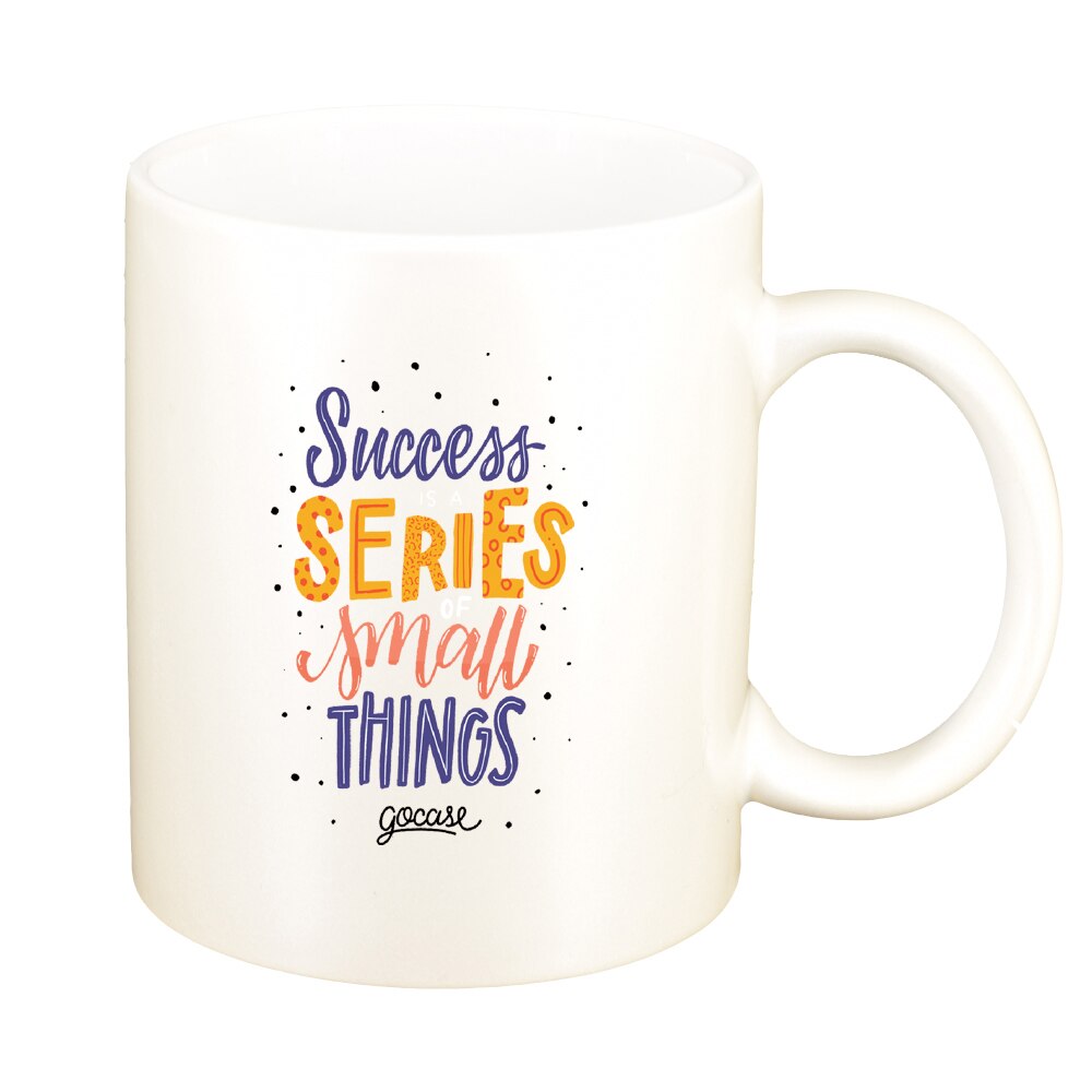 Cana cu mesaj Succes series, alb sidefata, 330ml, D1425