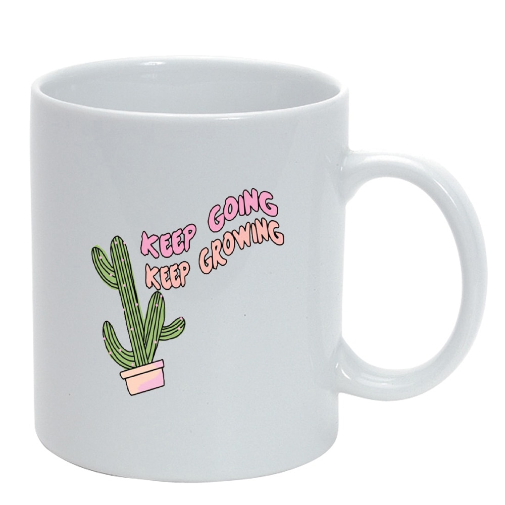 Cana cu mesaj Keep Going, alb, 330ml, D1424