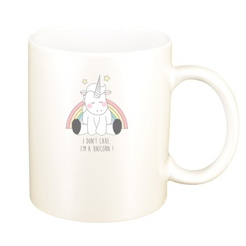 Cana I Don't Care - Unicorn, alb sidefata, 330ml, D1430 Cana I Don't Care - Unicorn, alb sidefata, 330ml, D1430