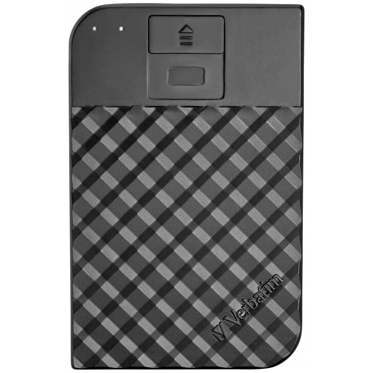 HDD extern Verbatim Secure Fingerprint 1TB, Encriptare hardware AES 256bit cu acces amprenta, USB 3.1 Type-C, Negru