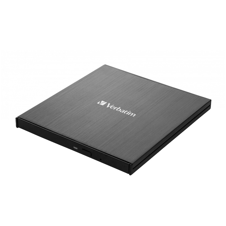 Blu-Ray Writer extern Verbatim Slimline, compatibil M-Disc, USB 3.1 Type-C, Negru