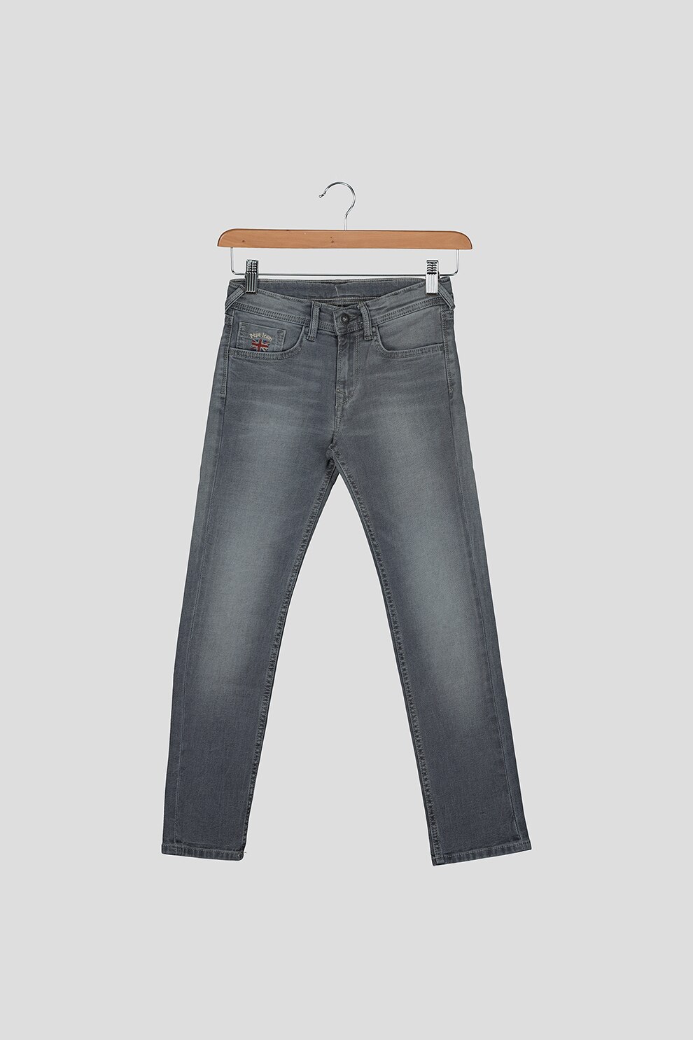Pepe Jeans London, Blugi slim fit, Gri cenusa, 116 CM