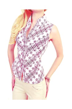 Camasa KOSZULA C008 culoare alb/negru, Alb/Mov Camasa KOSZULA C008 culoare alb/negru, Alb/Mov