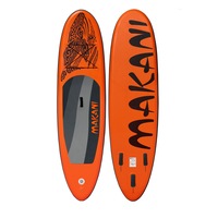 Set placa gonflabila Stand Up Paddle Board Makani, ECD Germany, 320 x 82 x 15 cm, portocaliu, pana la 150 kg