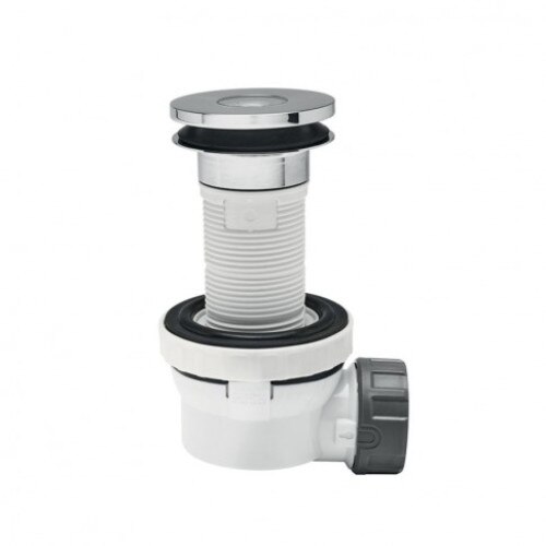 Sifon ultra compact, Wirquin Xs Pure, cu ventil Quick clac si membrana de silicon, 100mm