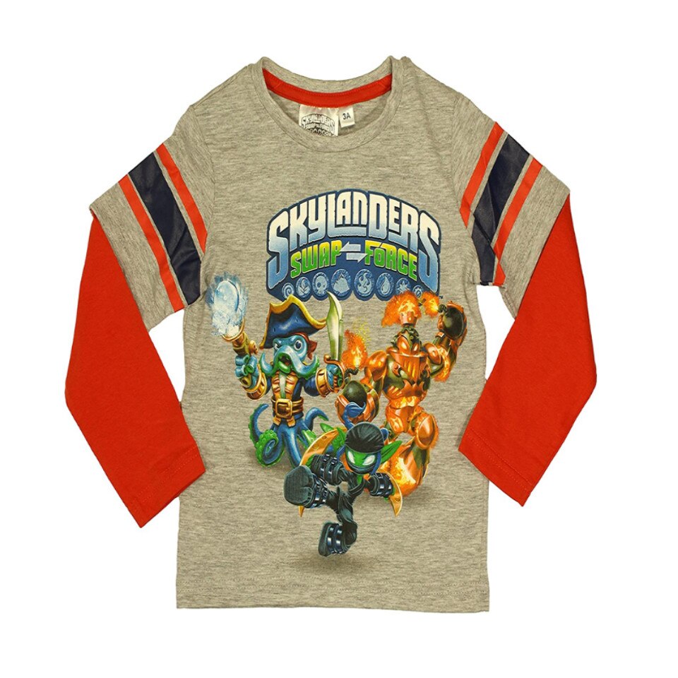 Tricou copii, Skylanders, Gri/Rosu