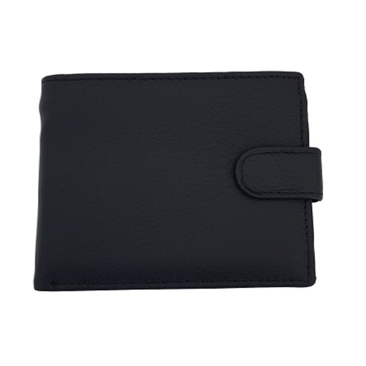 Мъжки портфейл, IVN, Черен, Естествена кожа 12x2.8x10 см