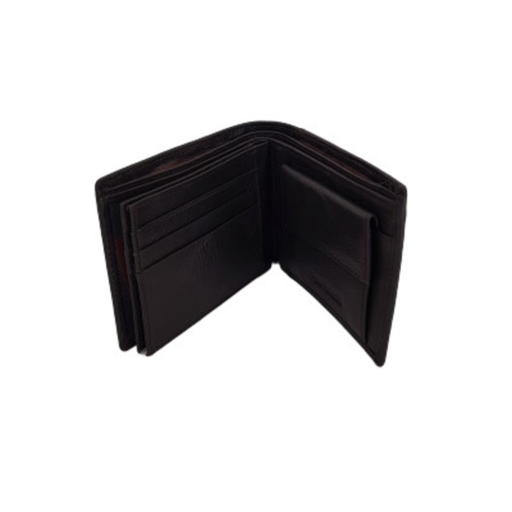 Мъжки портфейл, IVN, Кафяв, 100% естествена кожа 12x2.5x10 см