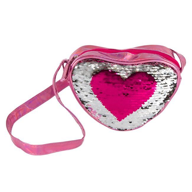 Geanta roz cu fermoar pentru fete, ATS, cu paiete