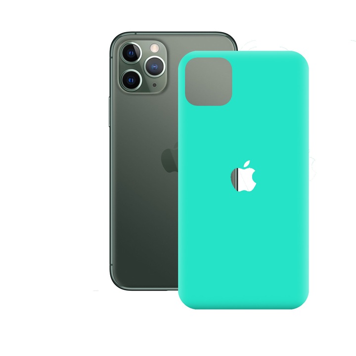 iPhone 11 Pro bőr hátfólia, SILKASE Camo, türkiz színű