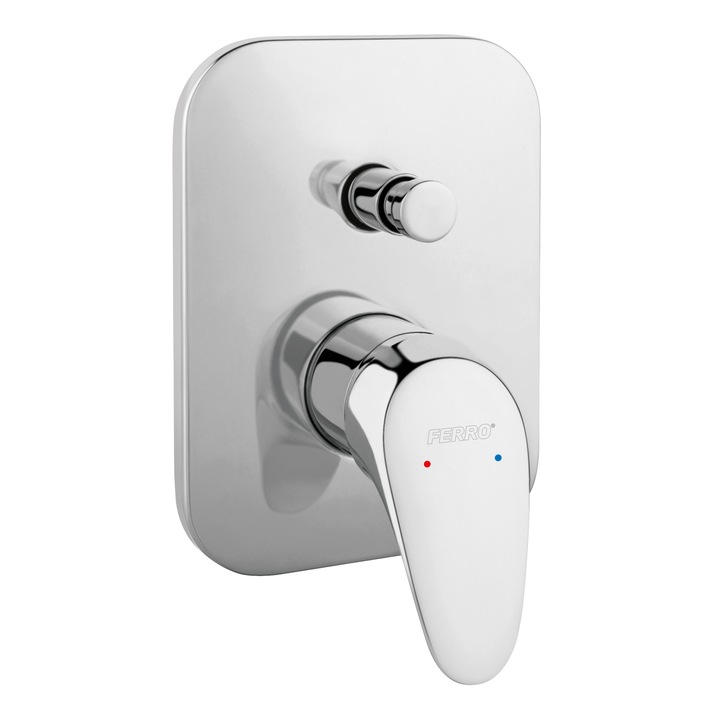 Baterie Ferro ONE, Incorporata, Cu intrerupator, Mecanism ceramic, Alama, Finisaj cromat