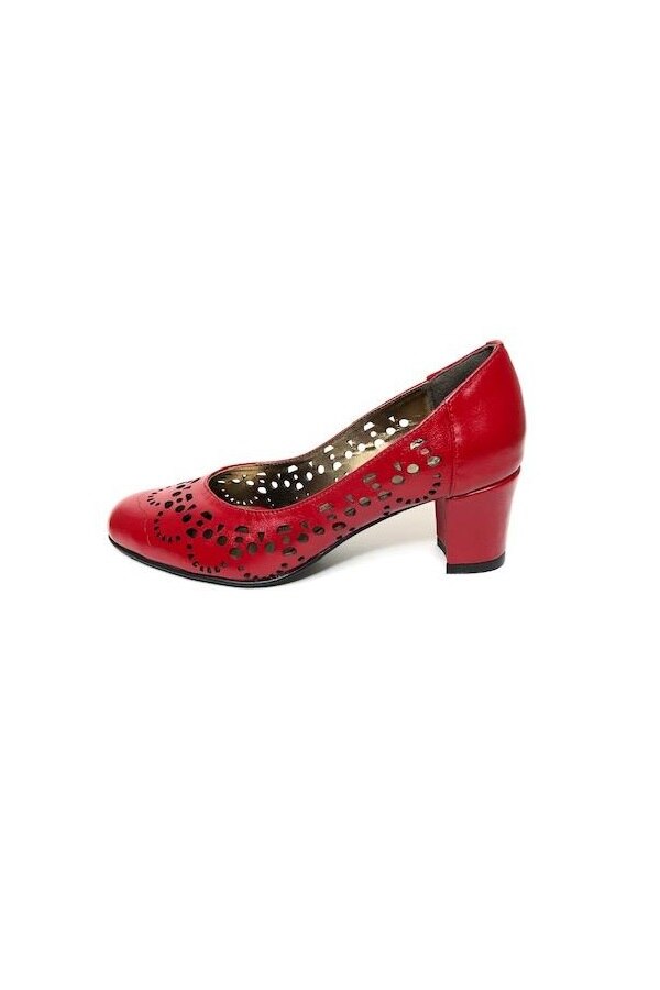 Pantofi dama eleganti/casual, Piele Naturala, Nist, 470R, Rosu