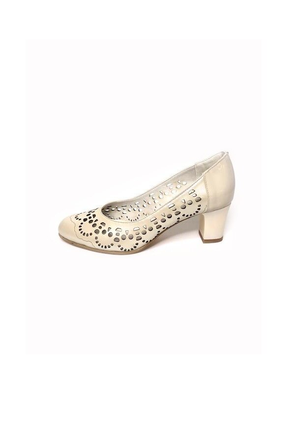 Pantofi dama eleganti/casual, Piele Naturala, Nist, 470BL, Crem